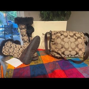 Coach purse and boots
